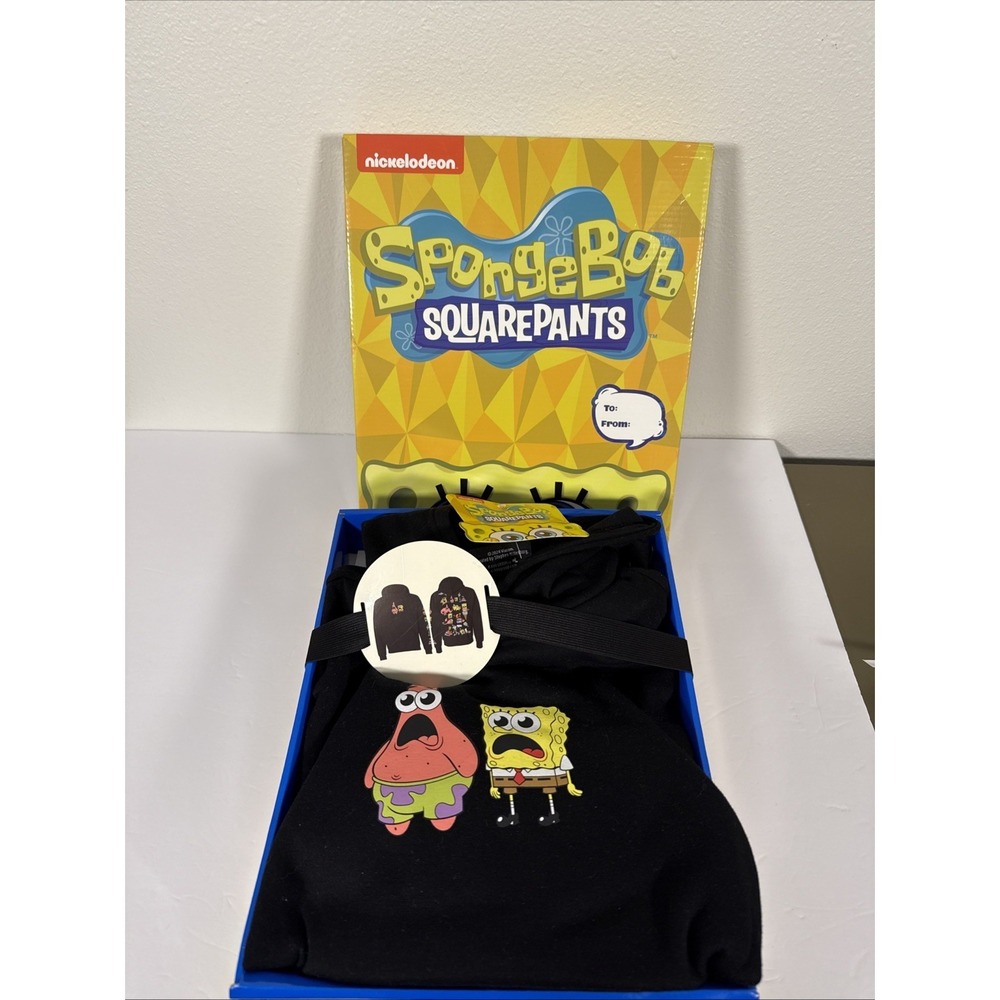 NWT Nickelon Sweatshirt SpongeBob Child's Size 8 Black L/S Hoodieβ